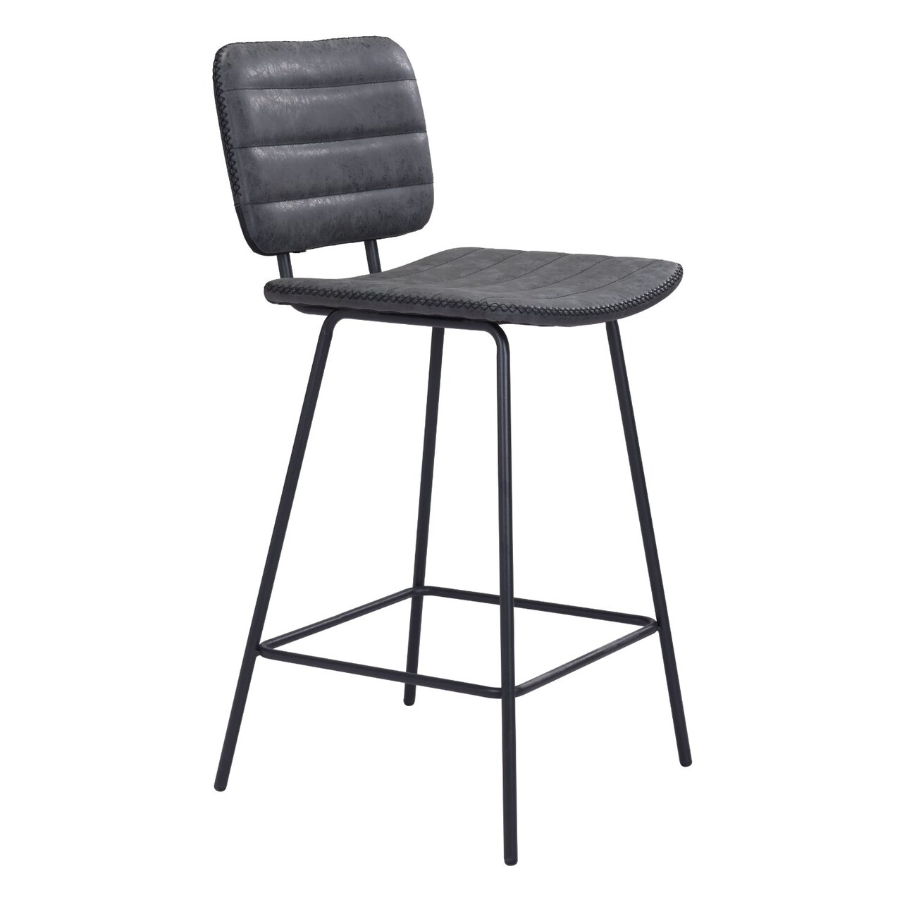 Modern Home 37.75&#x22; Black Vintage Scoop Counter Chair